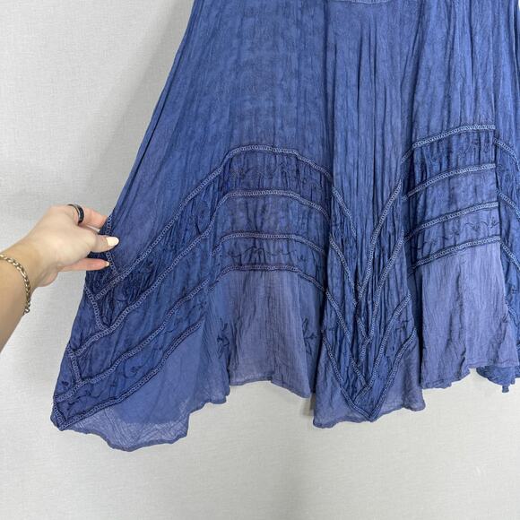 L'Pogee Skirt Set Womens One Size Blue Embroidered Fairy Whimsy Witchy Ren Fair - Picture 4 of 16